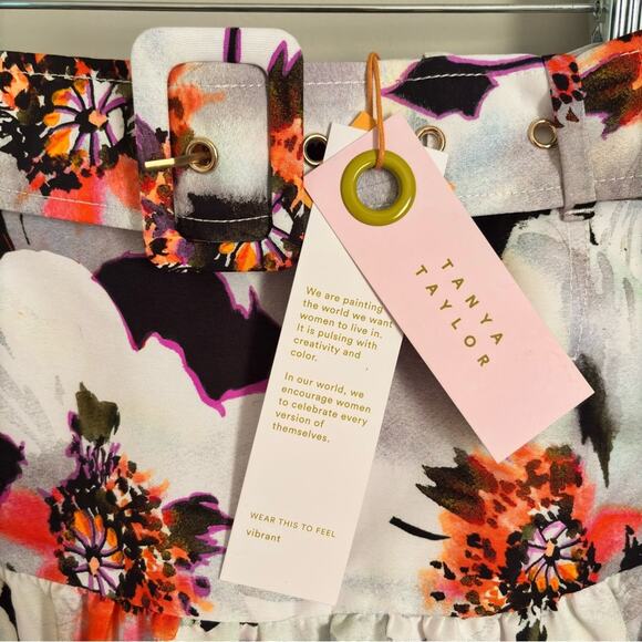 NWT Tanya Taylor SilK Floral Short A-Line Skirt Feminine Flowy  - Size L - Picture 2 of 9